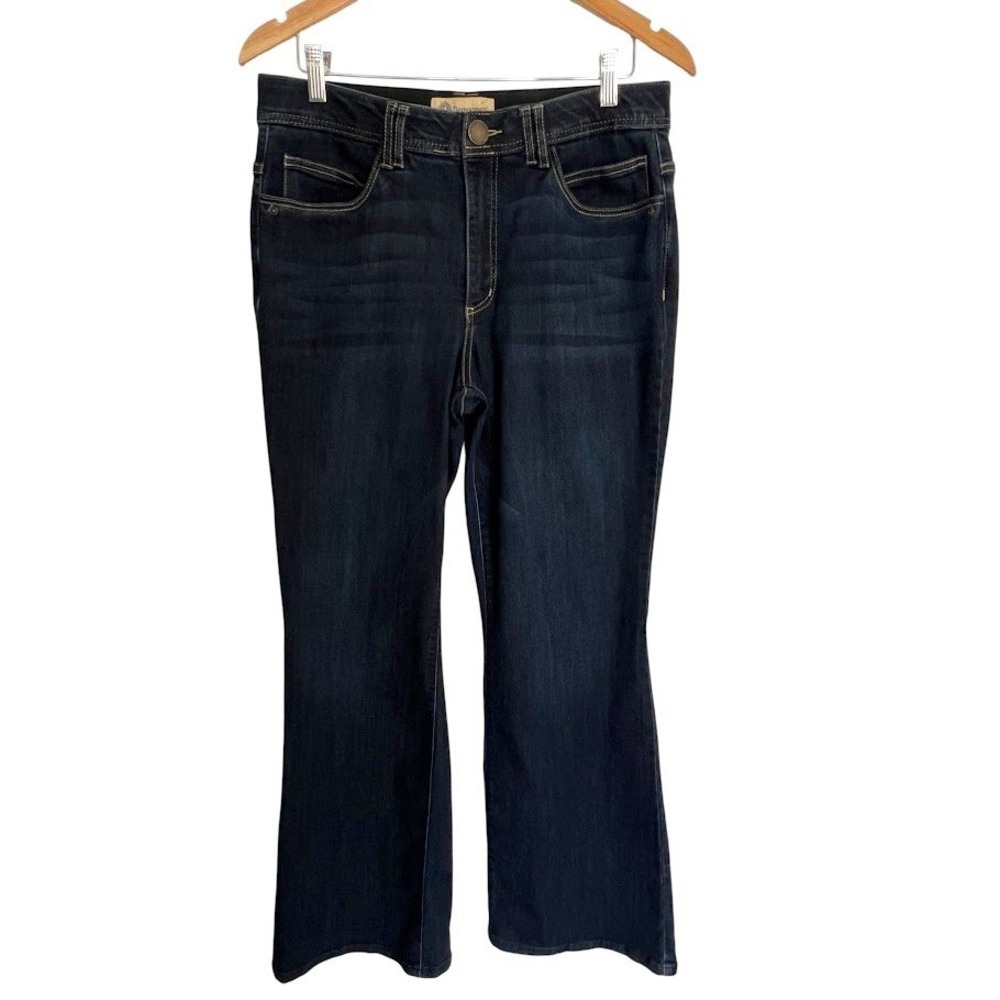 Democracy Ab Technology Bootcut Jeans Women 12 Dark Wash Stretch Denim Indigo